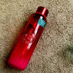 NWT STARBUCKS RED RECYCLED GLASS BOTTLE